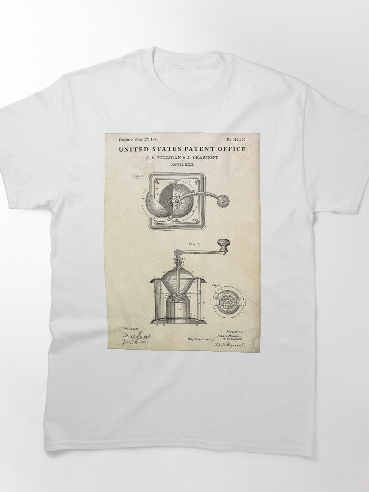 Coffee Mill Vintage Patent Classic T-Shirt