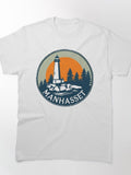 Manhasset Lighthouse Vintage Coastal Travel Design Classic T-Shirt