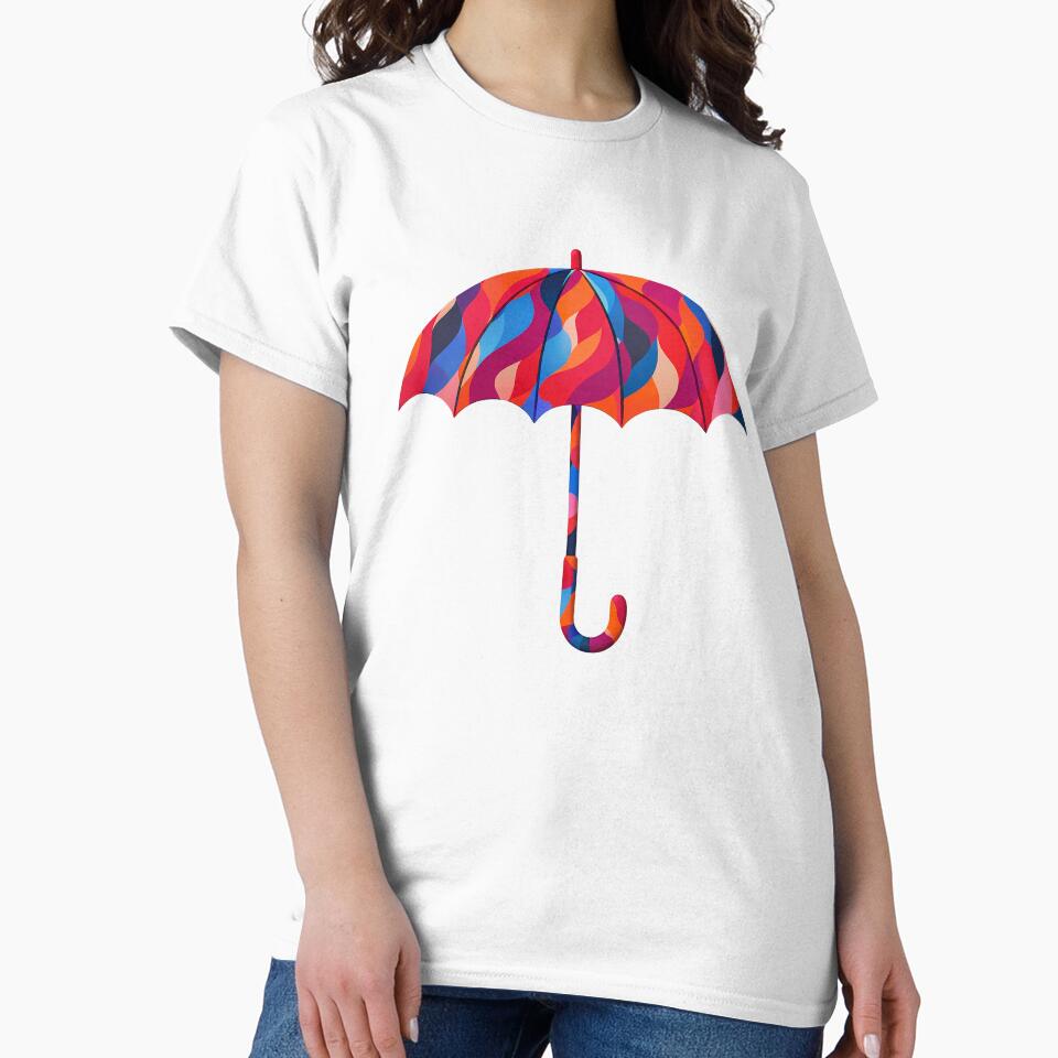 Colorful Abstract Umbrella Illustration Classic T-Shirt